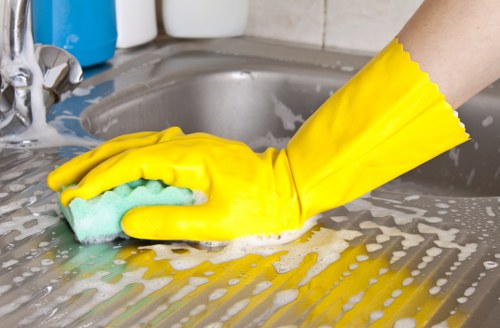 Detailed view of deep-cleaned kitchen surfaces